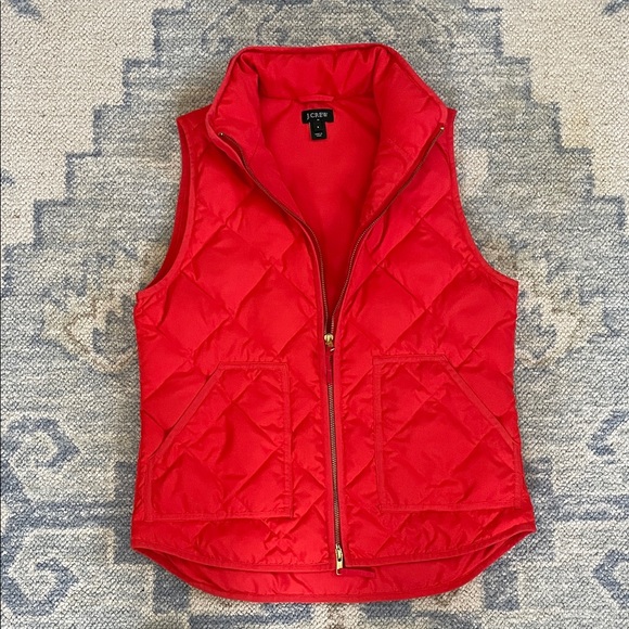 J. Crew Excursion Red Quilted Down Puffer Vest - Picture 5 of 9